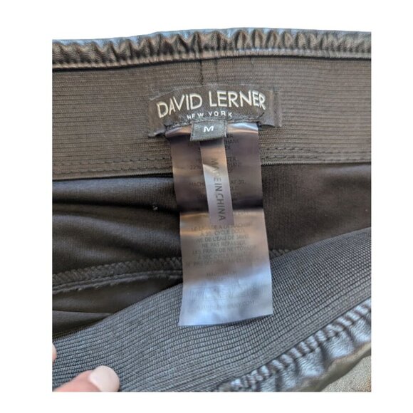 David Lerner Women's Faux Leather High Waisted Leggings Black * SZ Medium - Picture 4 of 8